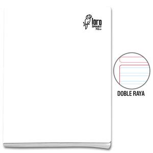 CUADERNO DOBLE RAYA DELUXE LORO A4 BLANCO 80 HOJAS