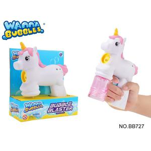 PISTOLA DE BURBUJAS DE UNICORNIO + SOLUCIÓN 56 ML WANNA BUBBLES