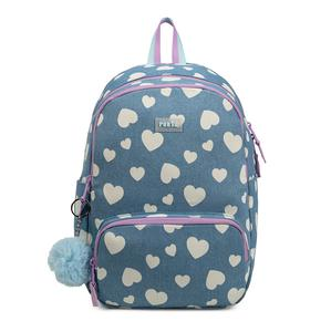 MOCHILA PORTA AURA DENIM HEARTS