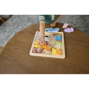 JUEGO DE ROMPECABEZAS FISHER PRICE ZOOLOGICO DE MADERA
