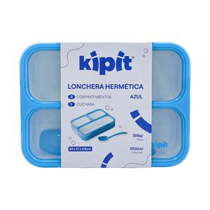 LONCHERA KIPIT HERMETICA CON 3 COMPARTIMIENTOS AZUL