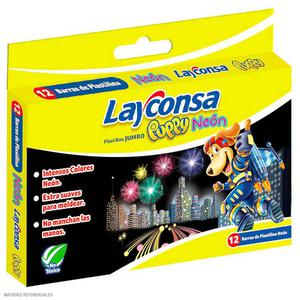 PLASTILINA JUMBO LAYCONSA PUPPY NEÓN X 12 UND