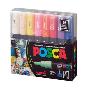 MARCADORES POSCA PC-1M BĂSICO ESTUCHE X 16 UND