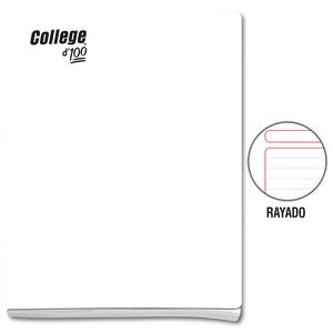 CUADERNO RAYADO DELUXE COLLEGE A4 BLANCO 100 HOJAS