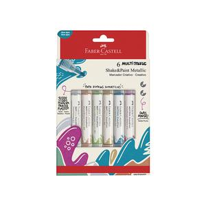 MARCADOR FABER CASTELL SHAKE & PAINT COLORES METĂLICOS X 6 UND