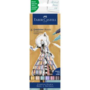 ROTULADOR FABER CASTELL GOLDFABER DUAL MARKERS FASHION X 6 UND