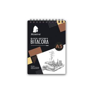 BLOCK ANILLADO MINERVA A5 BITÁCORA 90 HOJAS