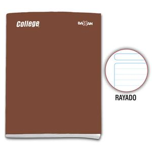CUADERNO RAYADO DELUXE COLLEGE BAKAN MARRÓN 80 HOJAS