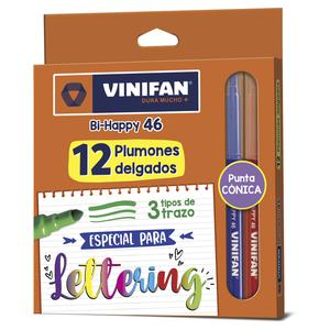 PLUMÓN DELGADO VINIFAN BI-HAPPY 46 ESTUCHE CARTÓN X 12 UND