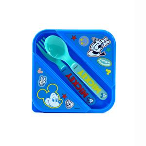 TAPER HERMÉTICO TITANIO CON CUBIERTOS MICKEY 850 ML