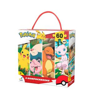 SET ROMPECABEZAS POKEMON 4 EN 1  X 60 PIEZAS