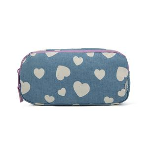 CARTUCHERA PORTA PARA NIÑAS AURA DENIM HEARTS